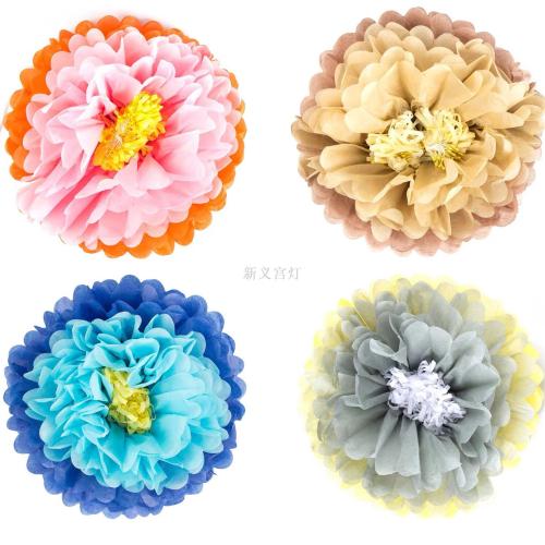 Factory Direct Sales Decorative Paper Floral Ball European and American Popular Wedding Party Supplies Card Paper Floral Ball Wholesale