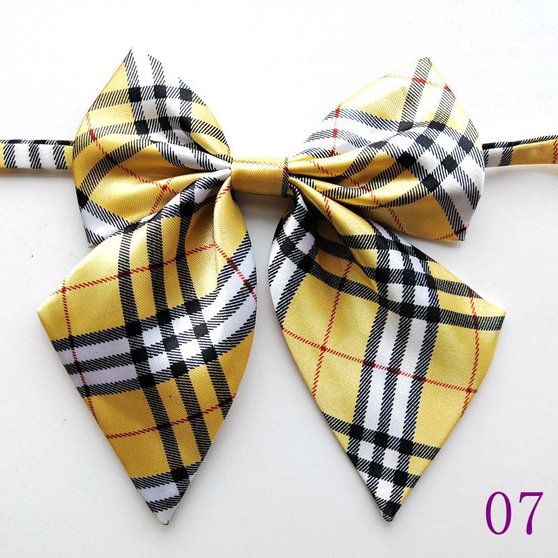 Preppy tie cravat set white adjustable elastic band stripe for elementary school students