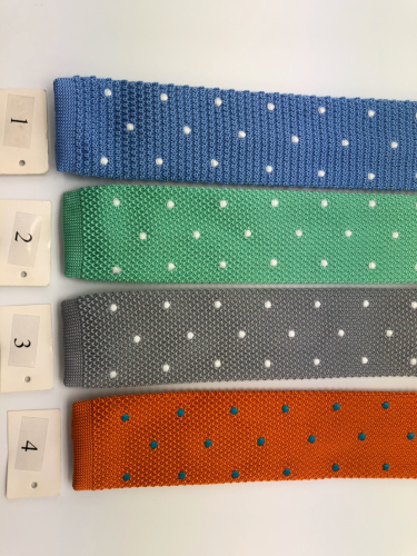 Knitted Embroidered Polka Dot Tie Series