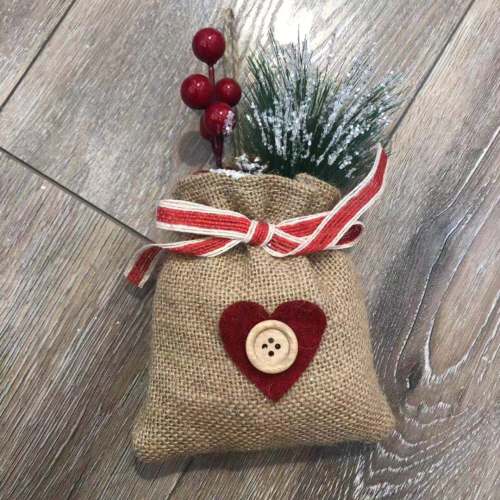 linen gift bag medium plus accessories christmas gift decoration supplies christmas decoration christmas pendant