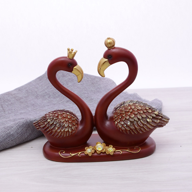 Fortune swan wedding gift decoration Fortune feng shui like a pair of wine cabinet porch office deco