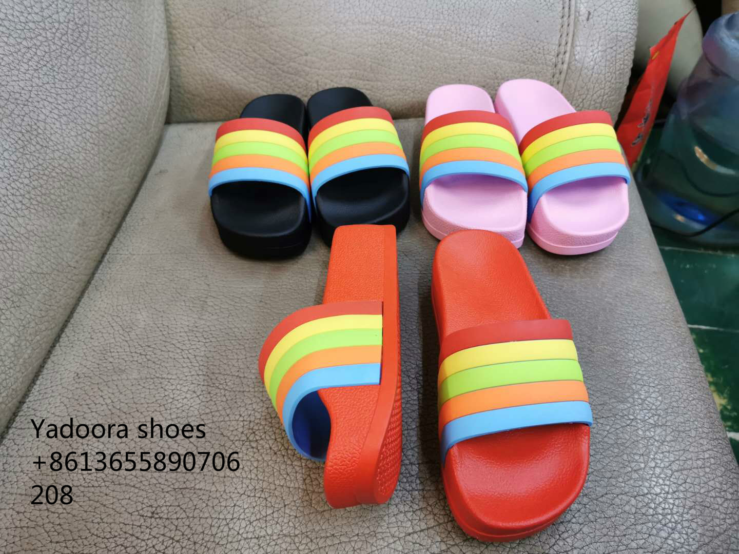 Ladies rainbow online slippers