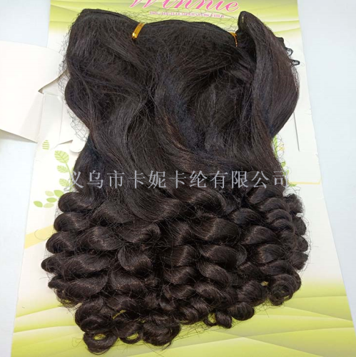 high temperature silk chemical fiber curly hair strip wholesale factory spot supply wig hair curtain big hair strip wig