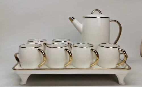 8 new water ware ceramic water ware coffee set wedding gift cup and saucer foreign trade cup gift gift