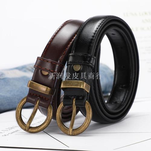 Retro Belt Women‘s Simple All-Match Korean Student Decoration Pin Buckle Thin Belt One-Suit Skirt Women‘s Jeans with Wholesale