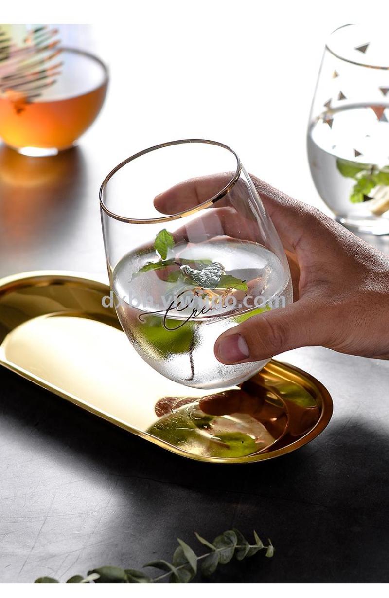 牛奶杯早餐杯咖啡杯果汁杯女士水杯网红ins风简约家用创意玻璃杯