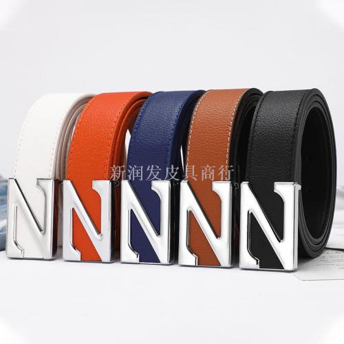 new unisex belt z letter smooth buckle simple all-match business casual belt youth pants belt wholesale