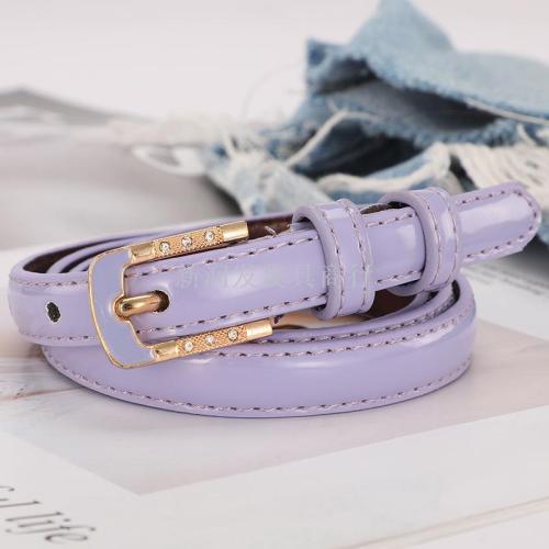 patent leather pin buckle belt women‘s diamond-embedded decoration with skirt jeans versatile belt belt simple casual korean style pant belt women
