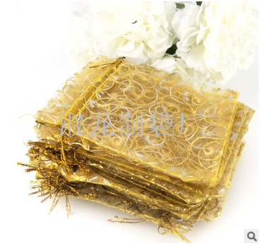 Manufacturer's spot 9*12CM hot gold eyelash Yarn bag gift pa...