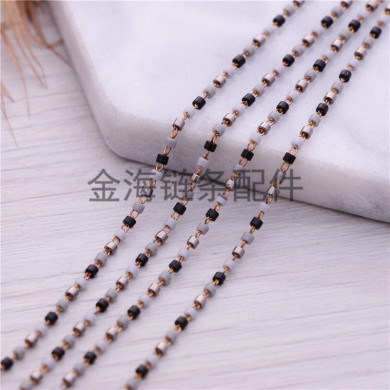 手工链条日本玻璃米珠链条配件饰品手链项链配件