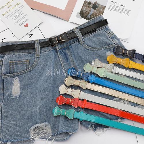 new ladies belt women fine fashion simple all-match bow decoration with skirt korean style belt wholesale mixed batch