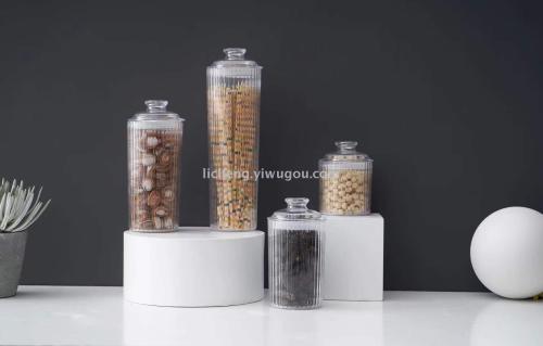 Sealed Plastic Cans Storage Jar Storage Tank Fresh-Keeping Jar Easy-Button Jar Sucrier