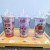 LOLa plastic straw cup with double lid, cold and heat insulation, double water cup with double layer and stock