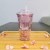 Double plastic cup milk tea with cover unicorn straw cup manufacturers wholesale stock push sheet cover stock