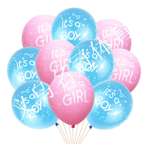 12-inch all-printed boy girl birthday balloon boys and girls birthday party decoration latex balloon
