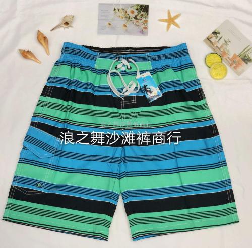 New Men‘s High-End Striped Inner Mesh Beach Pants M-3XL