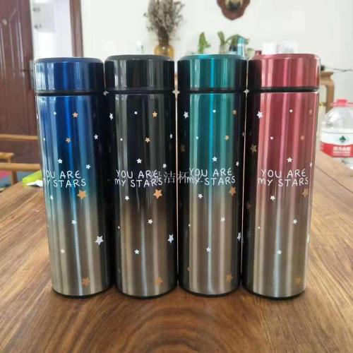 Gradient Color 304 Stainless Steel Business Vacuum Cup Stars Men and Women Personalized Portable Gift Cup Tea Cup