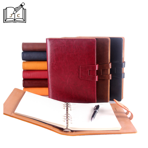 Office A5 Loose Spiral Notebook Notebook Wholesale Imitation Leather PU Business Stationery Notepad Meeting Record Book Customized Logo