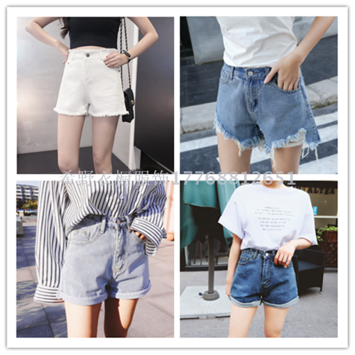 Jeans Women‘s Clothing Stock Miscellaneous Personalized Hot Sale Women‘s Denim Shorts Factory Direct Sales Wholesale