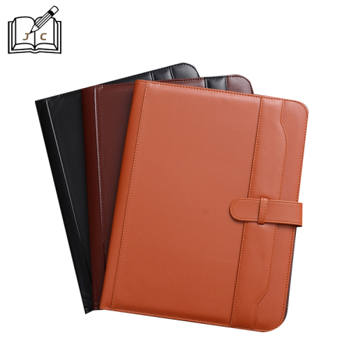 In Stock Wholesale Business Folder with Calculator PU Leather Multifunctional A4 Male Package Folder Customizable Logo