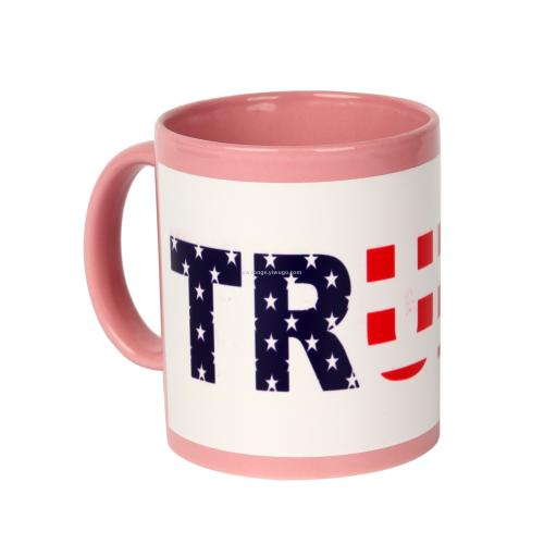 Thermal Transfer Full Color Cup Coated Cup Personality Advertising Cup Gift Cup Blank Wholesale Pink