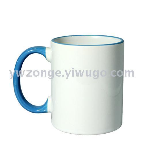 Thermal Transfer Ceramic Cup Color Cup Edge Color Cup Gift Cup Advertising Cup Blank Wholesale