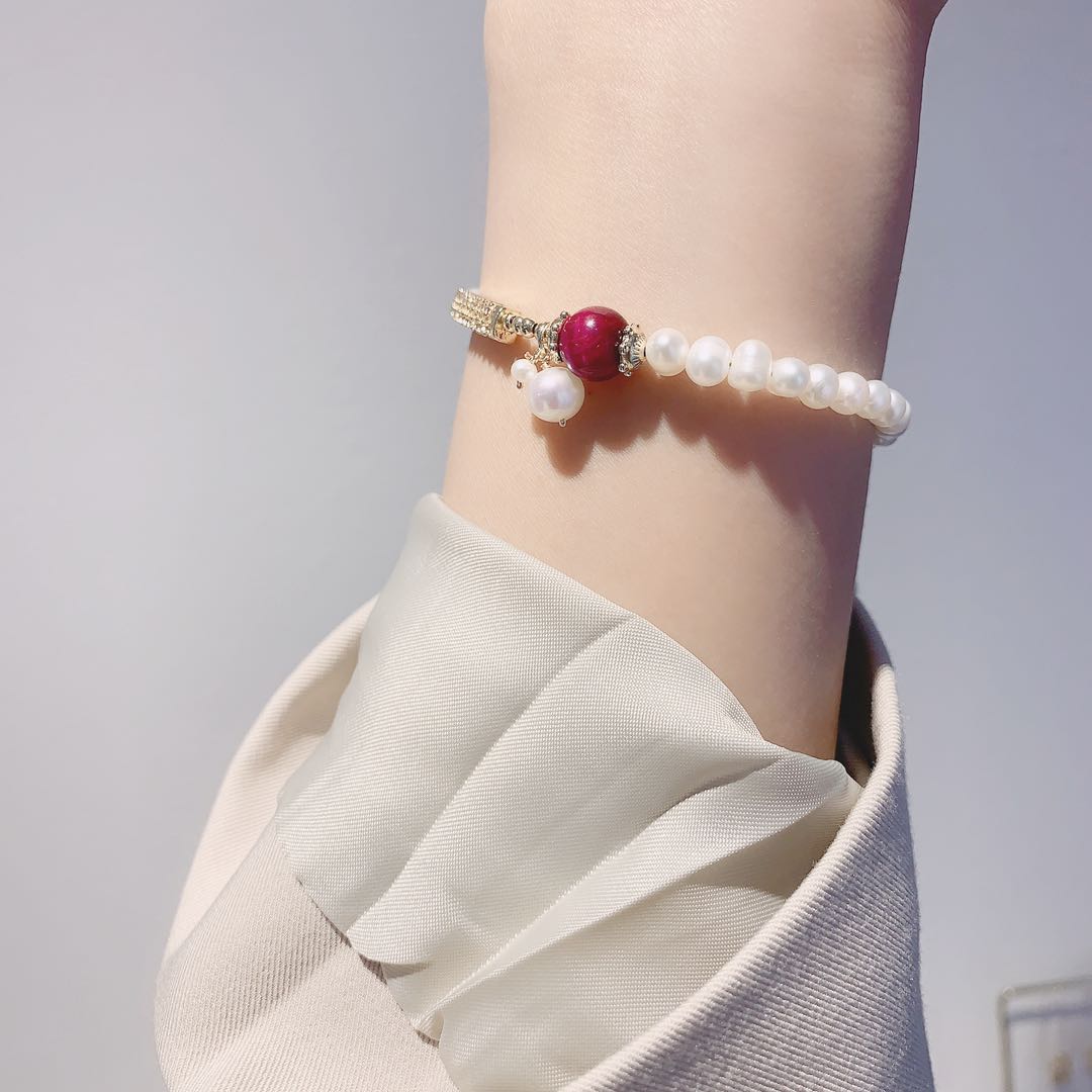 Original pearl bracelet intellectual elegant plum color tiger eye stone bracelet wholesale