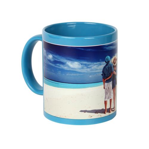 Thermal Transfer Full Color Cup Creative Gift Coated Mug Blank Consumables Wholesale Light Blue