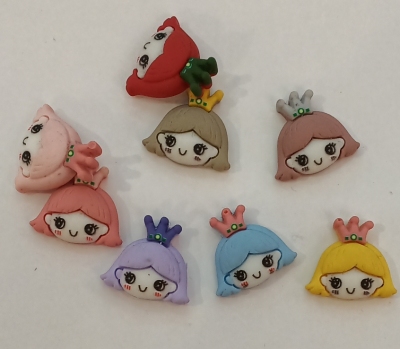 Cartoon resin girl patch diy hair accessories for children hair clip rubber band accessories mobile phone case beauty material