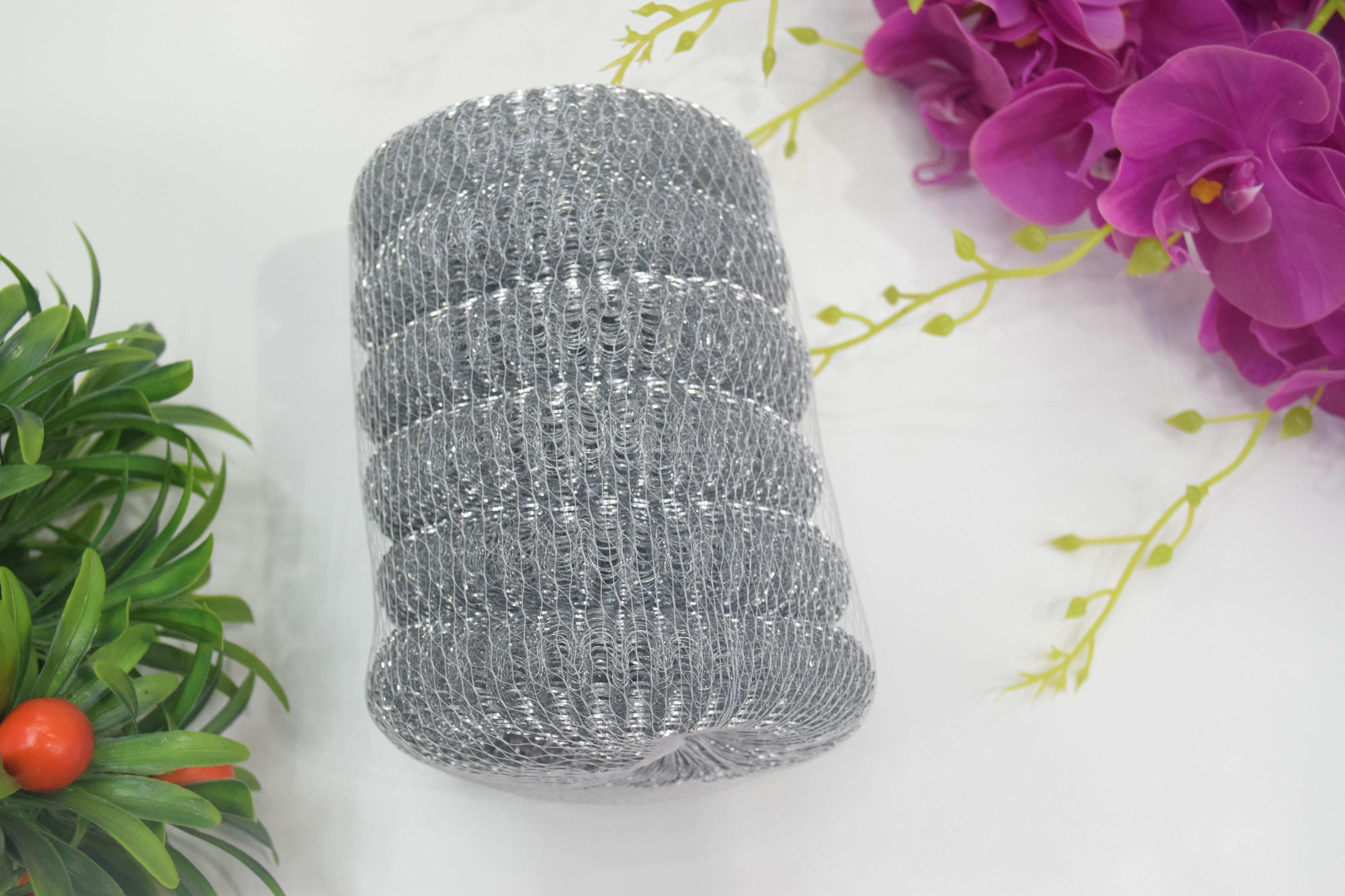 厂家直销镀锌 网兜包装钢丝清洁球清洁网球厨房擦锅刷完钢丝球