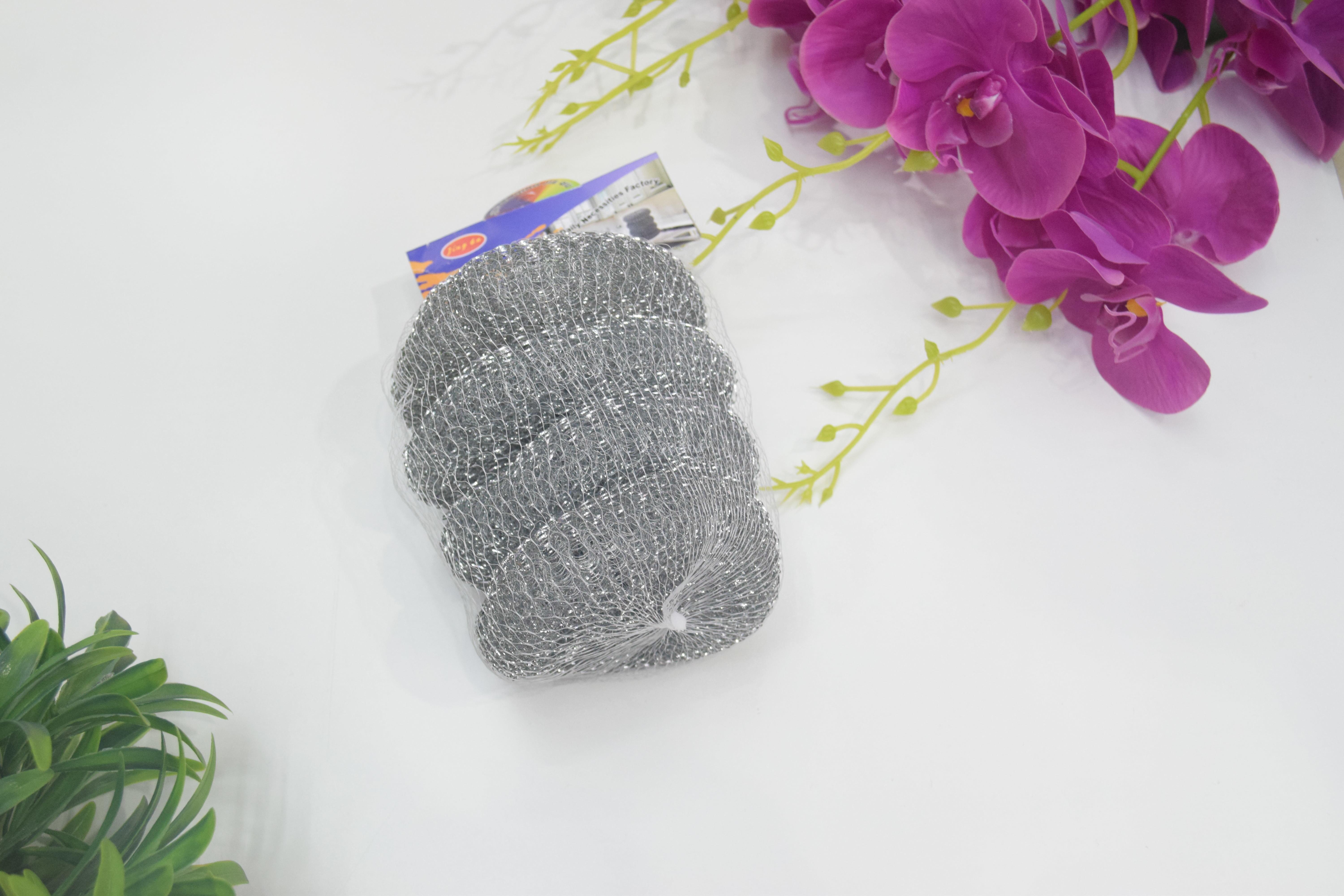 厂家直销镀锌 网兜包装钢丝清洁球清洁网球厨房擦锅刷完钢丝球