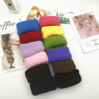 Fashion Korean version nylon wide edge towel ring high elastic no seam candy color no trace thick hair ring hair rope 