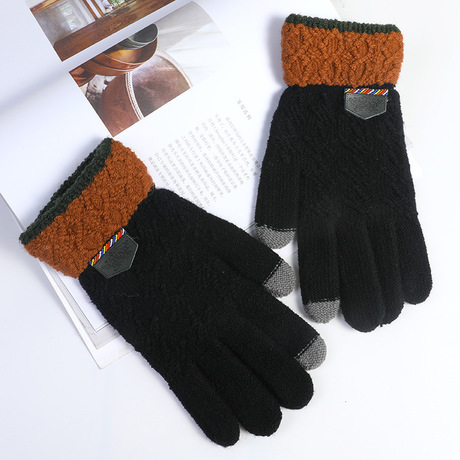 Men's Winter Korean-Style Fashion Autumn Fashion Knitted Wool Fleece-Lined Thick Style Students