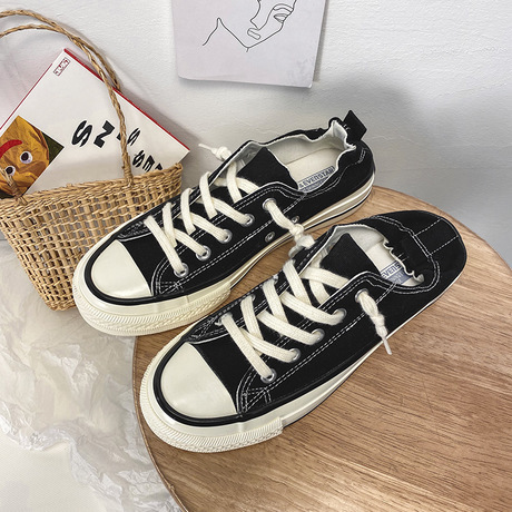 Women‘s Shoes 2020 Spring New Fashionable Korean Style Slip-on Elastic Band Canvas Shoes Slip on Shoes