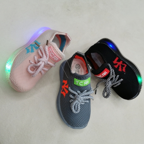 flying ribbon light-emitting leisure sports breathable student shoes children‘s shoes