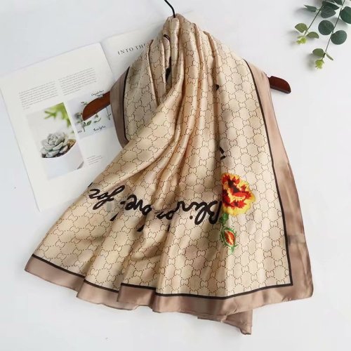 Antique Silk-like Scarf 90*180 Essential Beach Towel for Vacation and Travel Large Silk Scarf in Stock
