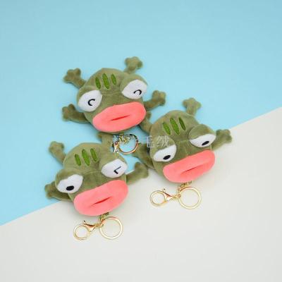 Express it in big expressions using frog hanging plush toy doll, bag hanging car key chain doll girl gift