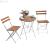 Outdoor plastic wood folding table and chair combination outdoor balcony table and chair small tea table three sets