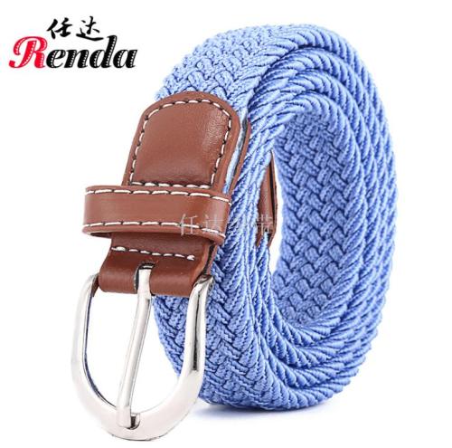 New Elastic Woven Belt Youth Student Belt Korean Style Women‘s Belt Pin Buckle All-Matching Factory Direct Sales