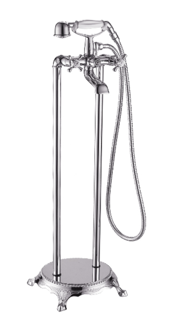 Copper floor bathtub shower faucet guifei vertical bathtub faucet antique cold and hot shower faucet