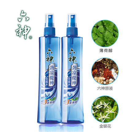 六神劲凉提神花露水3重薄荷80/180ml祛痱止痒有效驱蚊喷雾冰爽