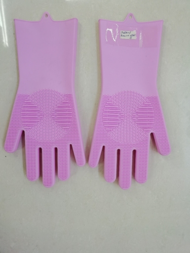 Kitchen Supplies Silicone Dishwashing Gloves Non-Slip Heatproof Wear-Resistant Heat-Resistant Gloves Household Kitchen Cleaning Gloves