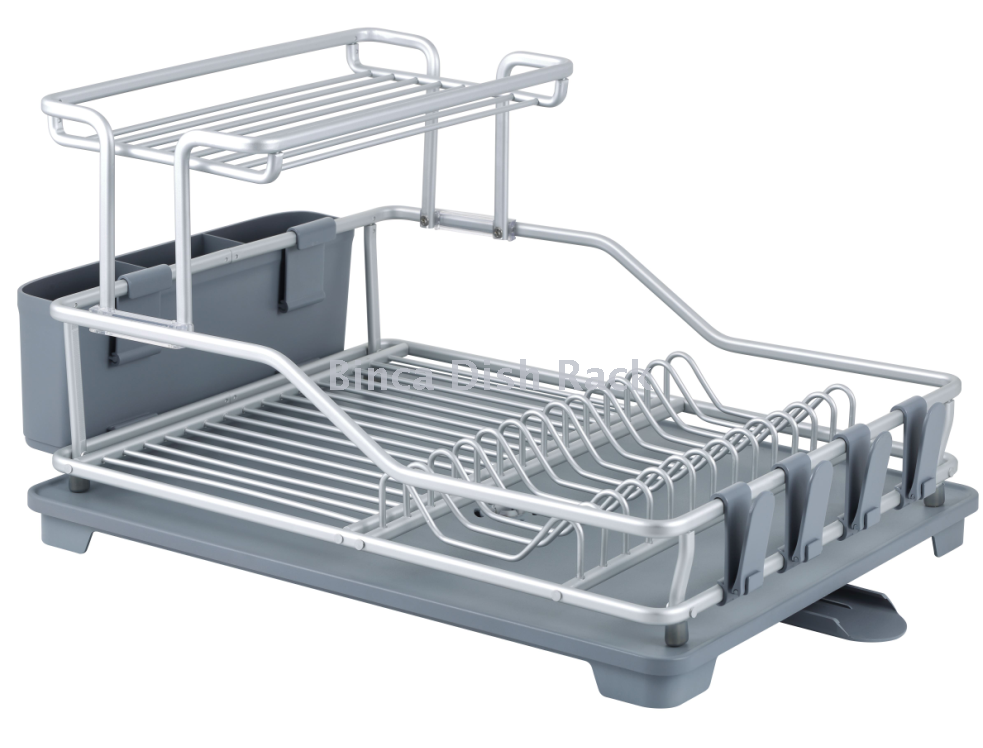 Supply 2layer aluminium dish rack, antirust dish drainer