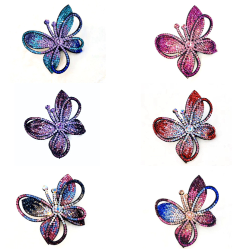 Ancher Korean Butterfly Spring Clip Barrettes Horizontal Clip Bang Clip Czech Diamond Hair Clip High-End Australian Diamond Headdress