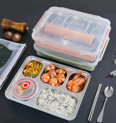 304 stainless steel insulated lunch box student bento box with lid