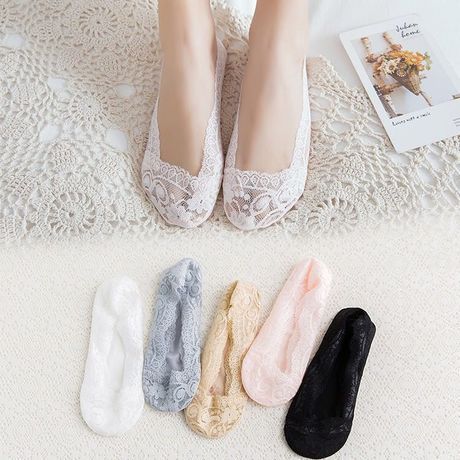 Boat Socks Women‘s Lace Summer Tide Socks Cotton Women‘s Invisible Socks Low-Cut Silicone Women‘s Socks Factory Direct Yibeiqi