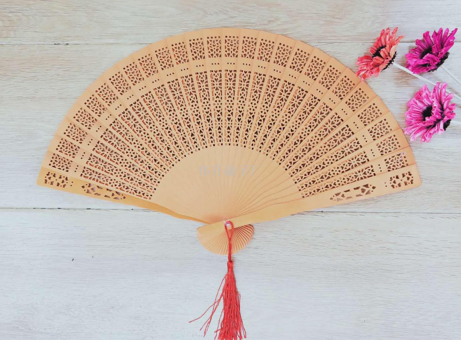 Color scented wood fan silk fan plastic dance fan elegant gift fan top grade ladies folding fan fore