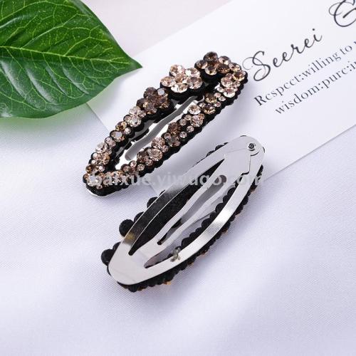 korean clip bb clip rhinestone hairpin bangs clip hollow side clip exquisite diamond-embedded clip crystal hair accessories hairpin