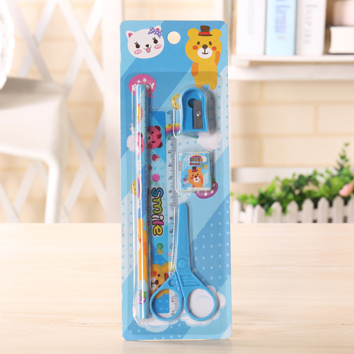 Taobao Popular Children‘s Stationery Set Cartoon Printing Eraser Pencil Sharpener Stationery office Fixed Wholesale 