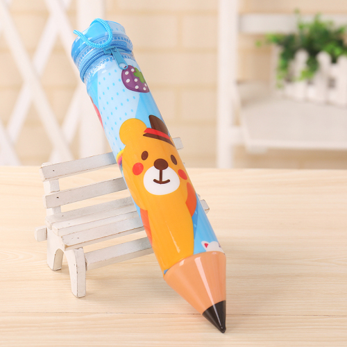 Spot Supply Color PVC Pen-Shaped Pen Holder Cartoon Pencil Case Stationery Set Pencil Case Children‘s Pencil Case customized